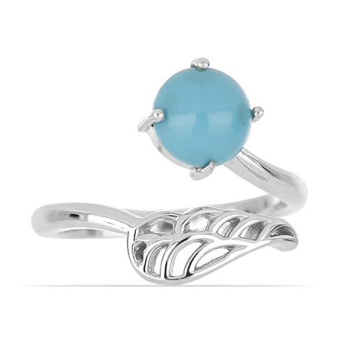 1.52 CT NATURAL TURQUOISE STERLING SILVER RINGS #VR039366